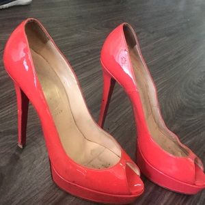 Christian Louboutin size US 11 Patent Coral Pumps